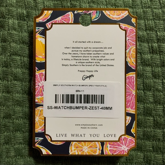 New! Simply Southern Watch Bumper 40mm in Zest Print - Picture 2 of 2
